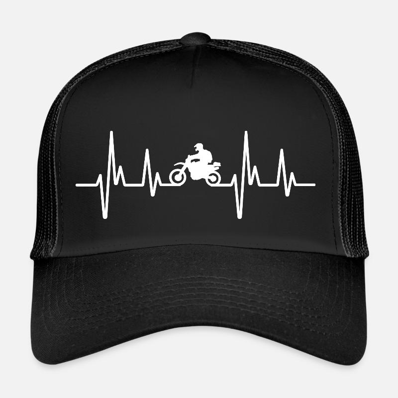 Motorrad Herzschlag - Trucker Cap - Schwarz/Schwarz