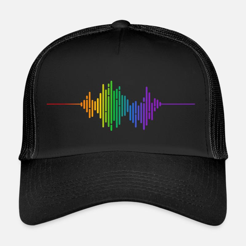 Regenbogen-Schallwelle - Trucker Cap - Schwarz/Schwarz