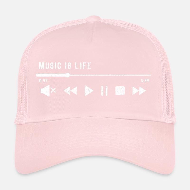 Music is Life - Play Stop Pause Player Trucker Cap