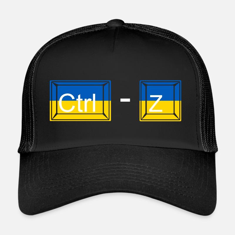 Ctrl - Z / Ctrl minus Z / no war / Ukraine - Russ Trucker Cap
