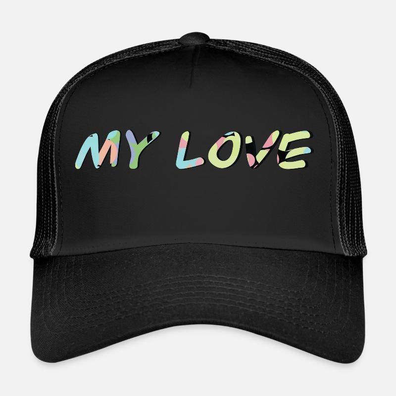 My Love - Trucker Cap - Schwarz/Schwarz