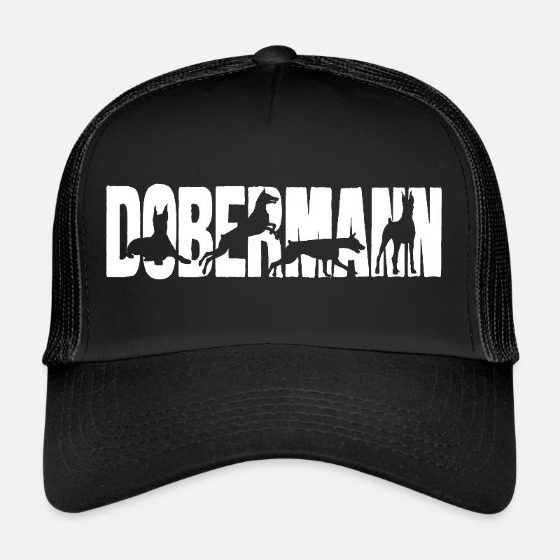 Dobermann Silhouette lettering Trucker Cap