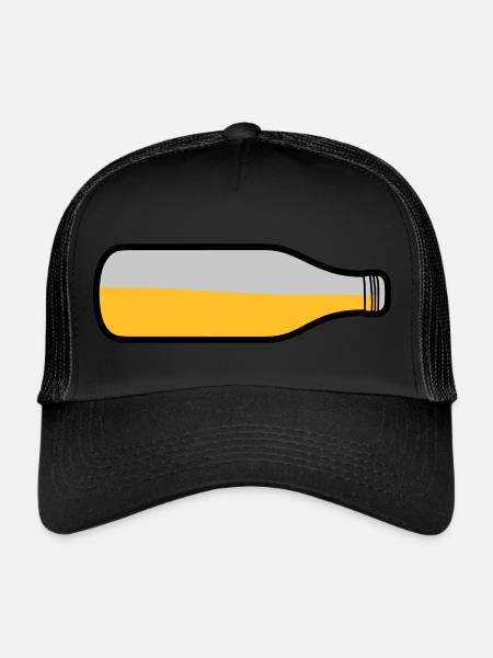 Lying beer bottle - Trucker Cap - black/black - Front
