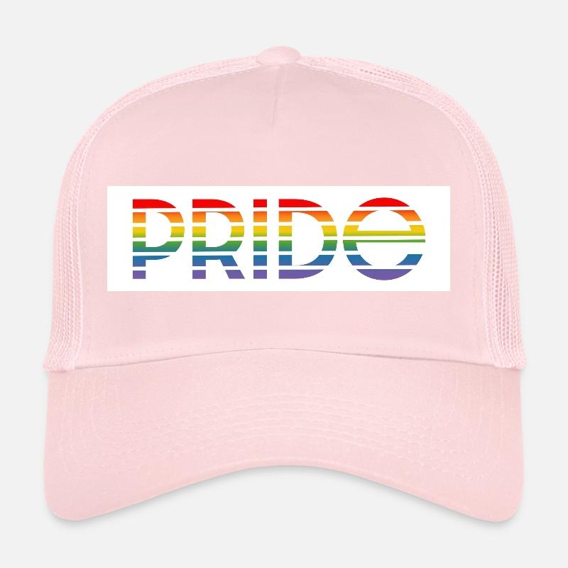 Fond blanc arc-en-ciel Pride Casquette trucker 