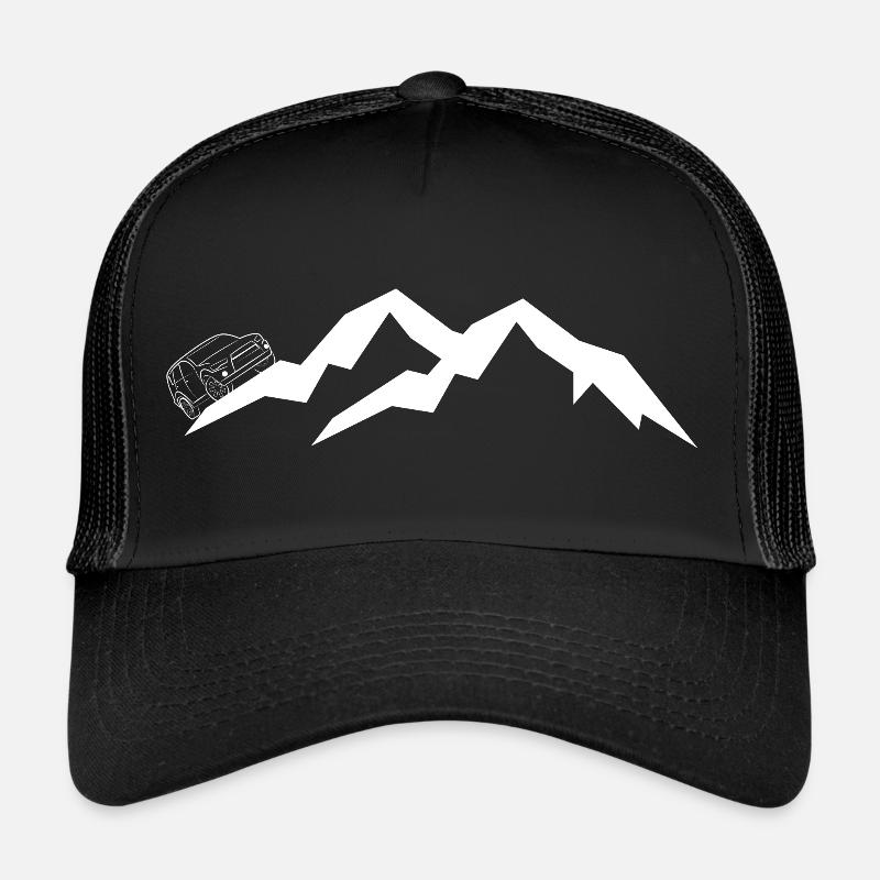 Geländewagen auf den Bergen - Trucker Cap - Schwarz/Schwarz