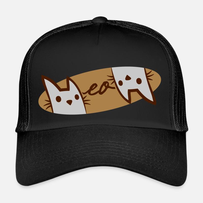 Logo Text Meow Cats Trucker Cap