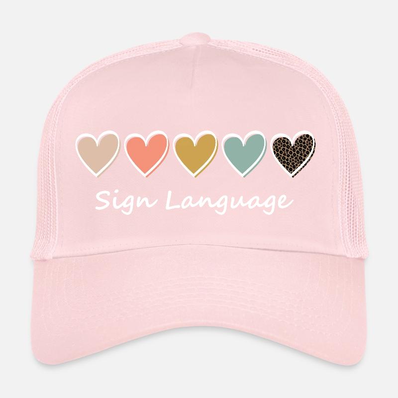 ALPHABET ASL Professeur d’ASL américain Chanter langue Casquette trucker 