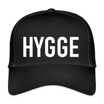Hygge - Dänische Tradition - Lebensgefühl - Nett - Trucker Cap - Schwarz/Schwarz - Vorne