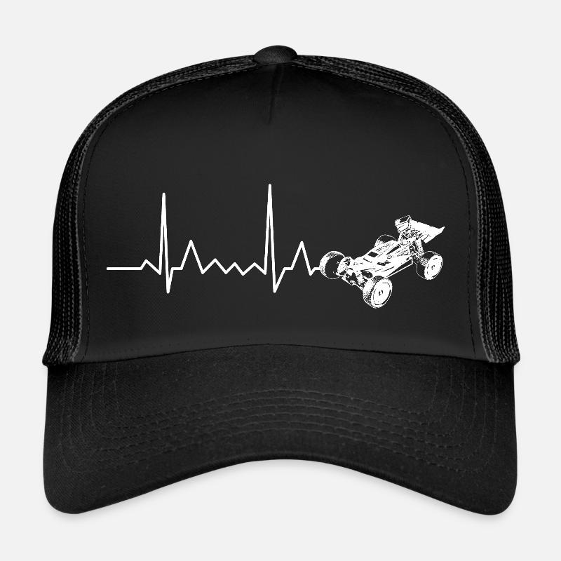 RC Car Herzschlag EKG - Trucker Cap - Schwarz/Schwarz