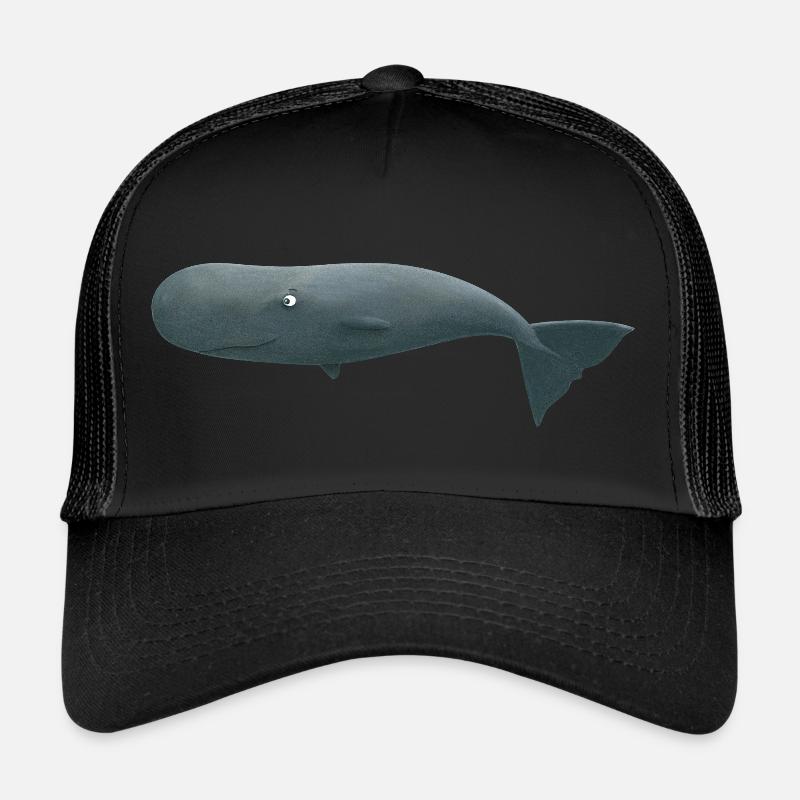 Der lustige Pottwal - Trucker Cap - Schwarz/Schwarz