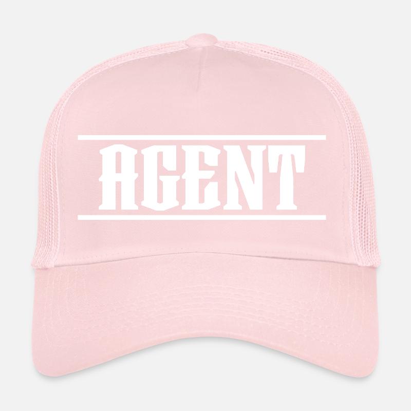 white Design Agent Trucker Cap