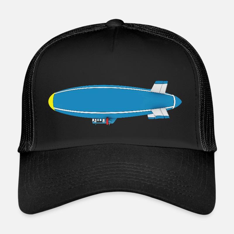 Luftschiff, Zeppelin, Seitenansicht - Trucker Cap - Schwarz/Schwarz