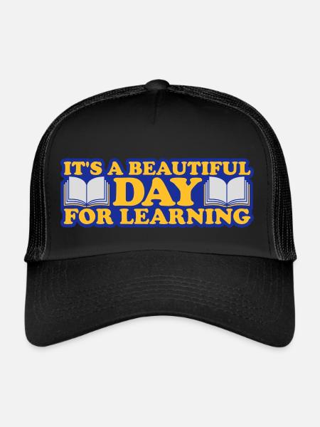 belle journée pour apprendre - Casquette trucker  - noir/noir - Devant