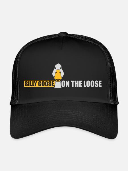 goose on the loose - Trucker Cap - black/black - Front