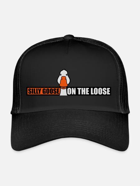 goose on the loose - Trucker Cap - black/black - Front
