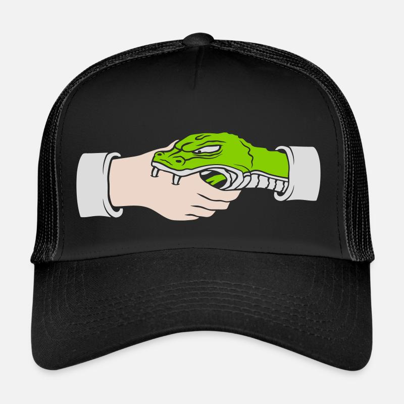 Greeting Handshake Snake Bites Trucker Cap