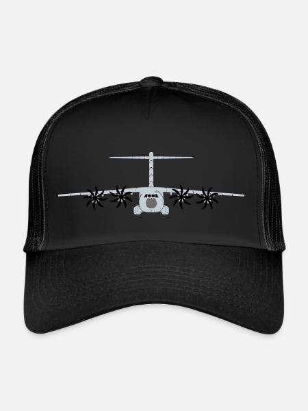 A400M grey - Trucker Cap - black/black - Front