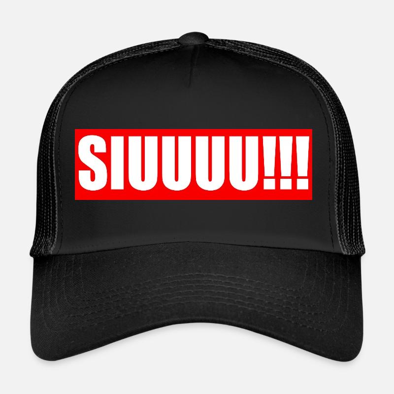 Rot Stilvoll SIUUUU!!! - Trucker Cap - Schwarz/Schwarz