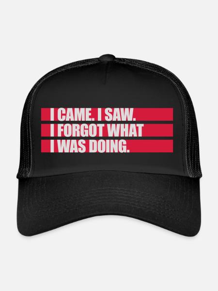 I came saw forget - Trucker Cap - black/black - Front
