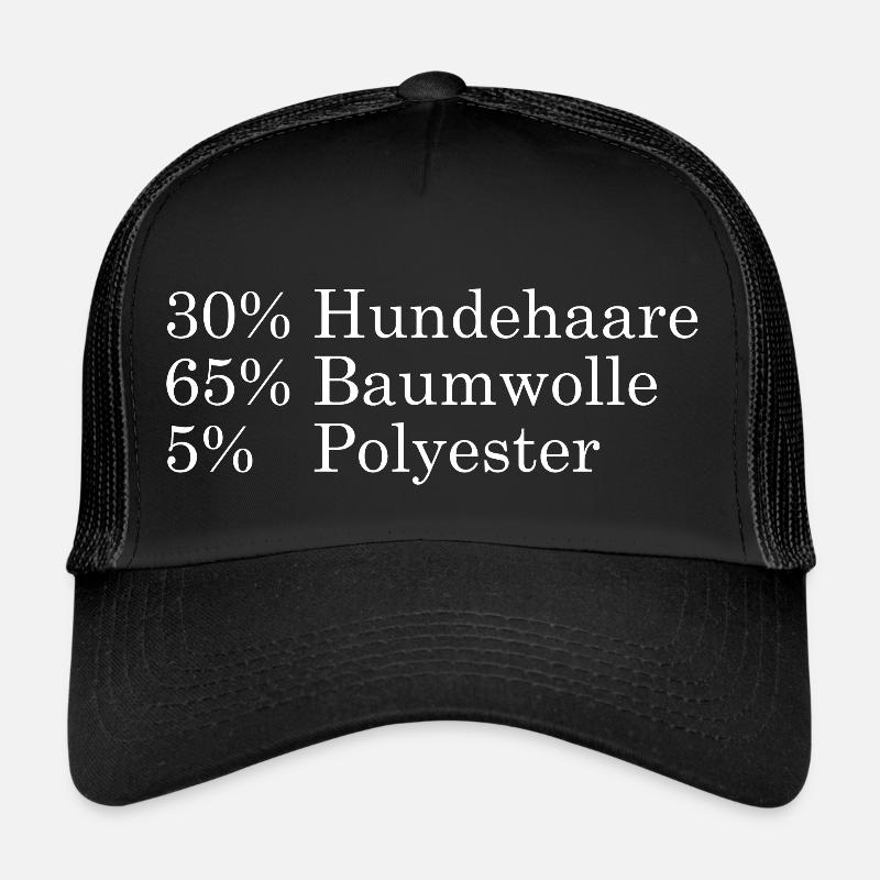 30 % Hundehaare, 65% Baumwolle,5% Polyester - Trucker Cap - Schwarz/Schwarz