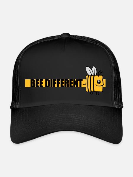 bee citation différente - Casquette trucker  - noir/noir - Devant