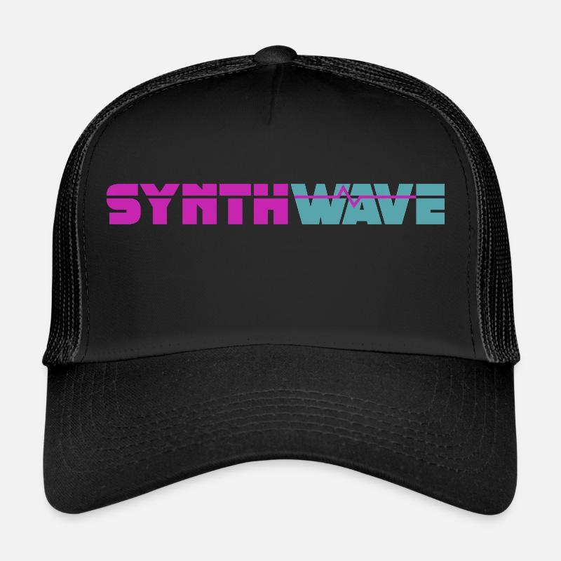 Synthwave - Trucker Cap - Schwarz/Schwarz