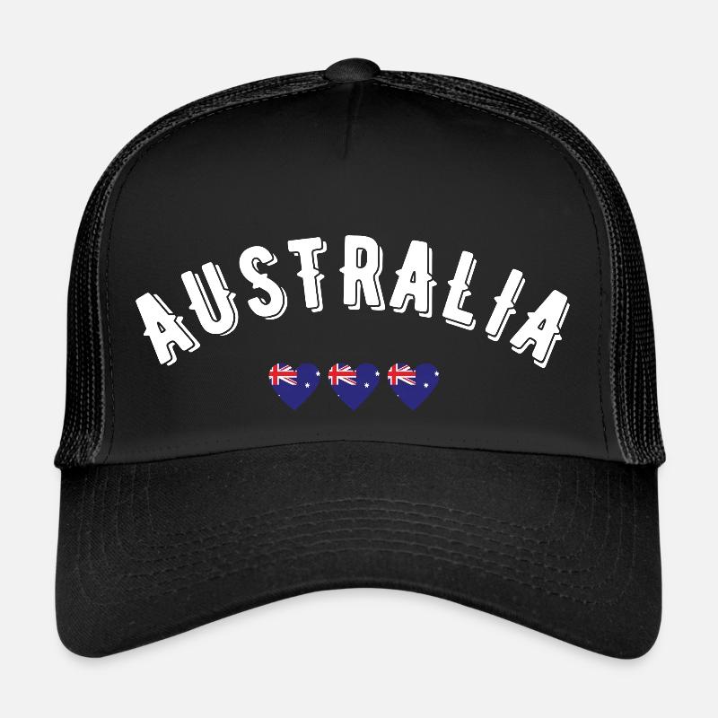 Australien - Trucker Cap - Schwarz/Schwarz