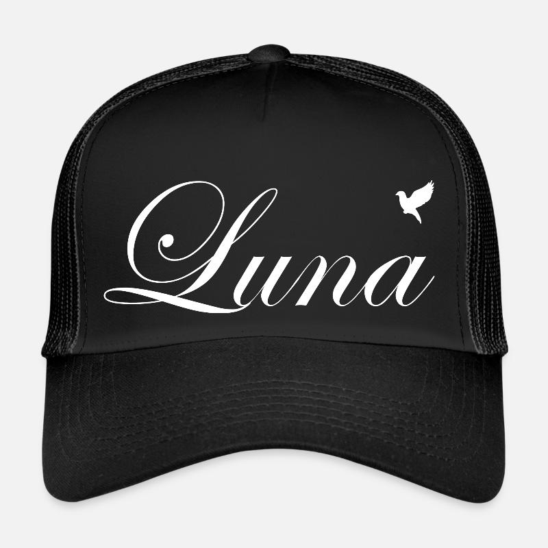Luna schöner Name White - Trucker Cap - Schwarz/Schwarz