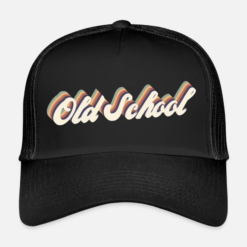 Old School Vintage - Trucker Cap - Schwarz/Schwarz