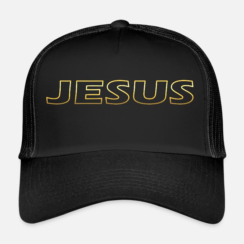 Jesus Schriftzug - Trucker Cap - Schwarz/Schwarz