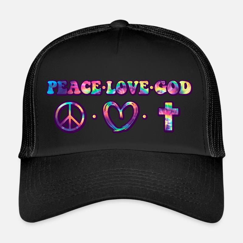 Peace Love and God Trucker Cap