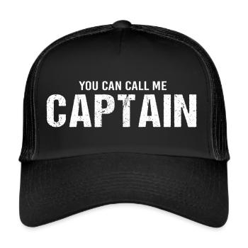 You can call me Captain! Steuer Hafen Steuerbord K - Trucker Cap - Schwarz/Schwarz - Vorne