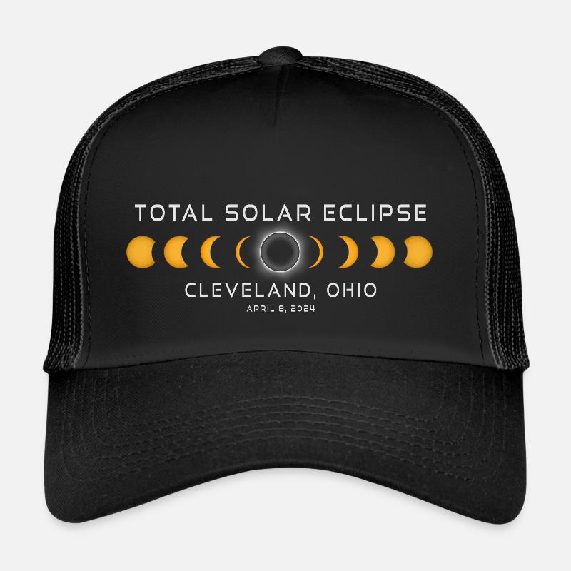 Souvenir de l’éclipse solaire de Cleveland Ohio 2024 du 8 avril Casquette trucker 