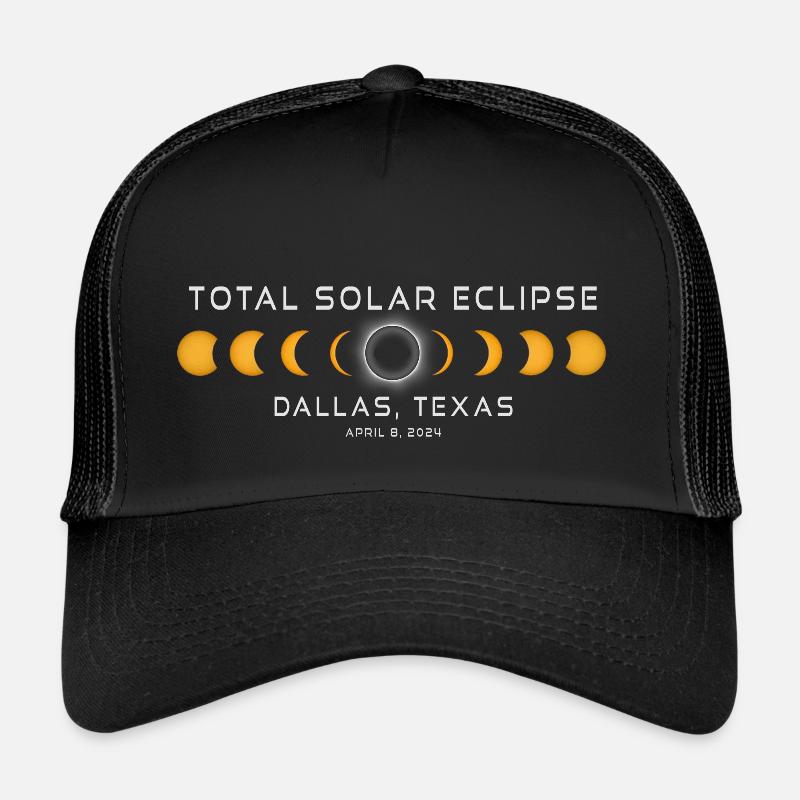 Dallas Texas Solar Eclipse 2024 8 avril Souvenir Casquette trucker 