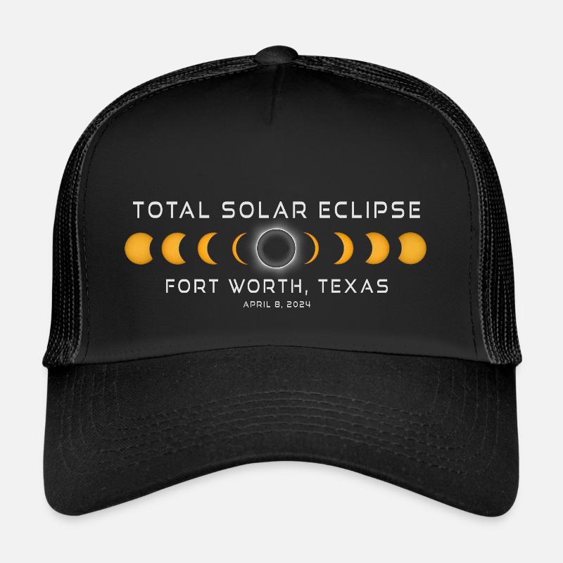 Eclipse de Soleil de Fort Worth au Texas 2024 8 avril Casquette trucker 