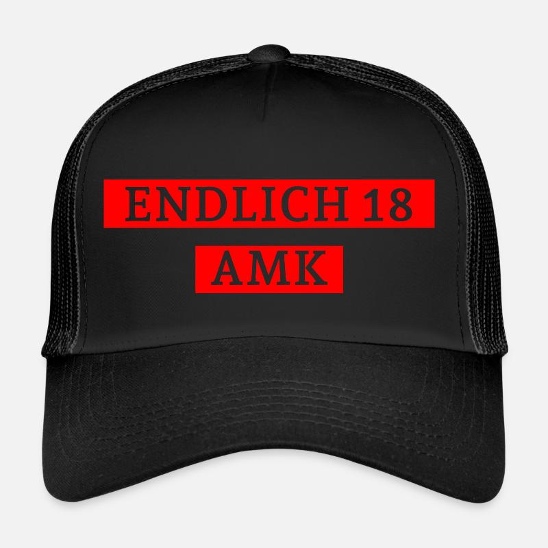 Amk endlich 18 - Trucker Cap - Schwarz/Schwarz