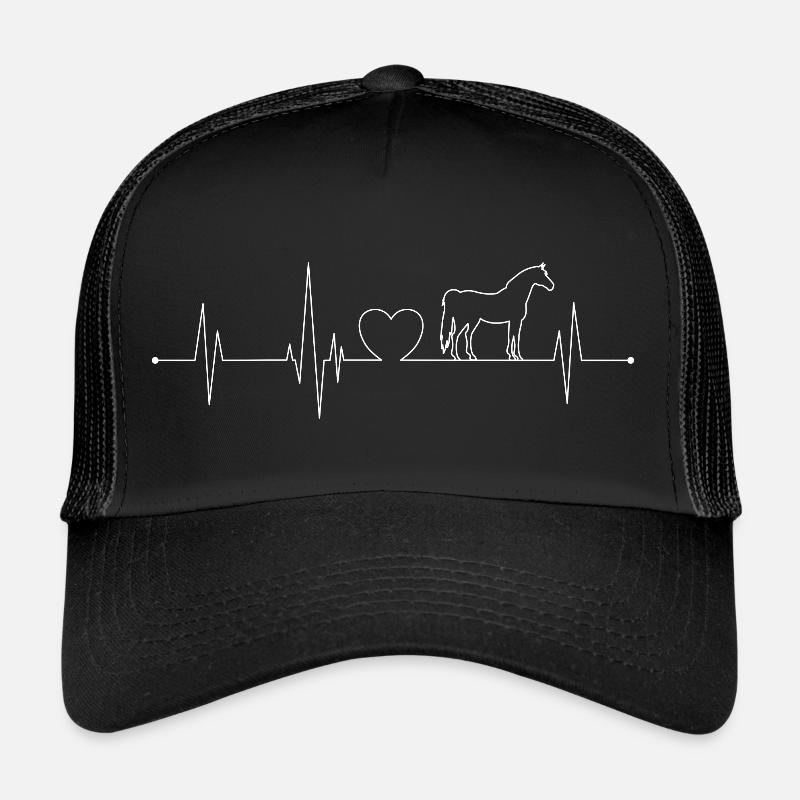 Pferd Herzschlag - Trucker Cap - Schwarz/Schwarz