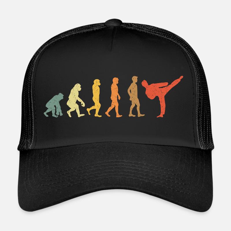 Capoeira Kampfsport Vintage Retro - Trucker Cap - Schwarz/Schwarz