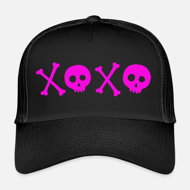 XOXO rosa Totenköpfe Trucker Cap