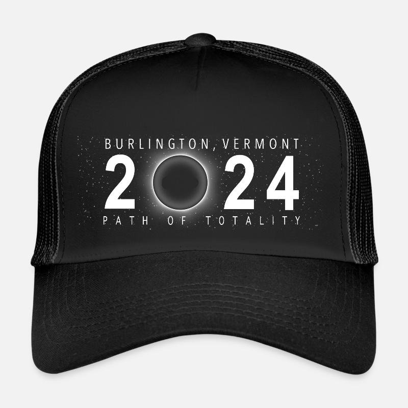 Éclipse solaire Burlington Vermont 8 avril 2024 Casquette trucker 