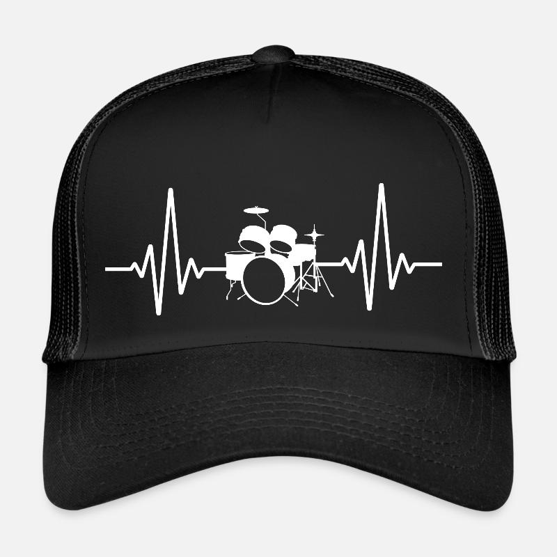 Herzschlag für Drummers Percussionist - Trucker Cap - Schwarz/Schwarz