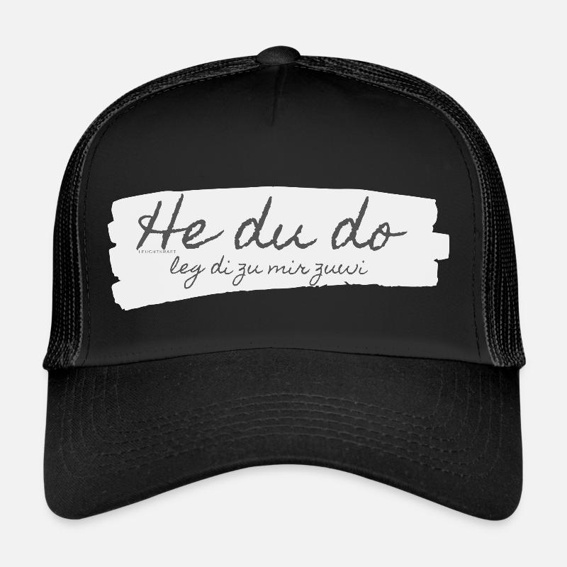 He du do leg di zu mir zuwi Leuchtkraft - Trucker Cap - Schwarz/Schwarz