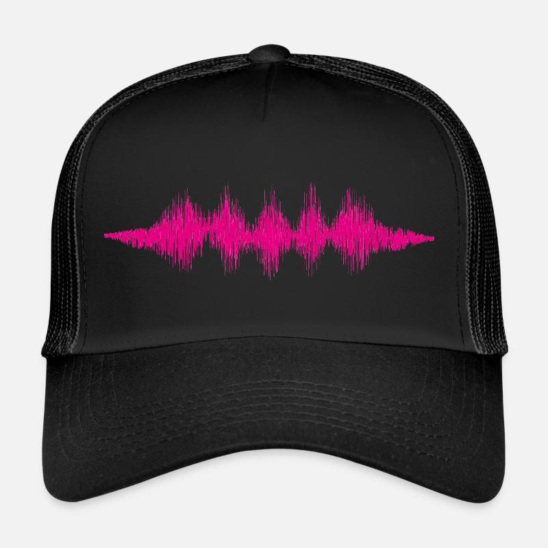 Music audio wave / sound wave / audio frequency - Trucker Cap - black/black