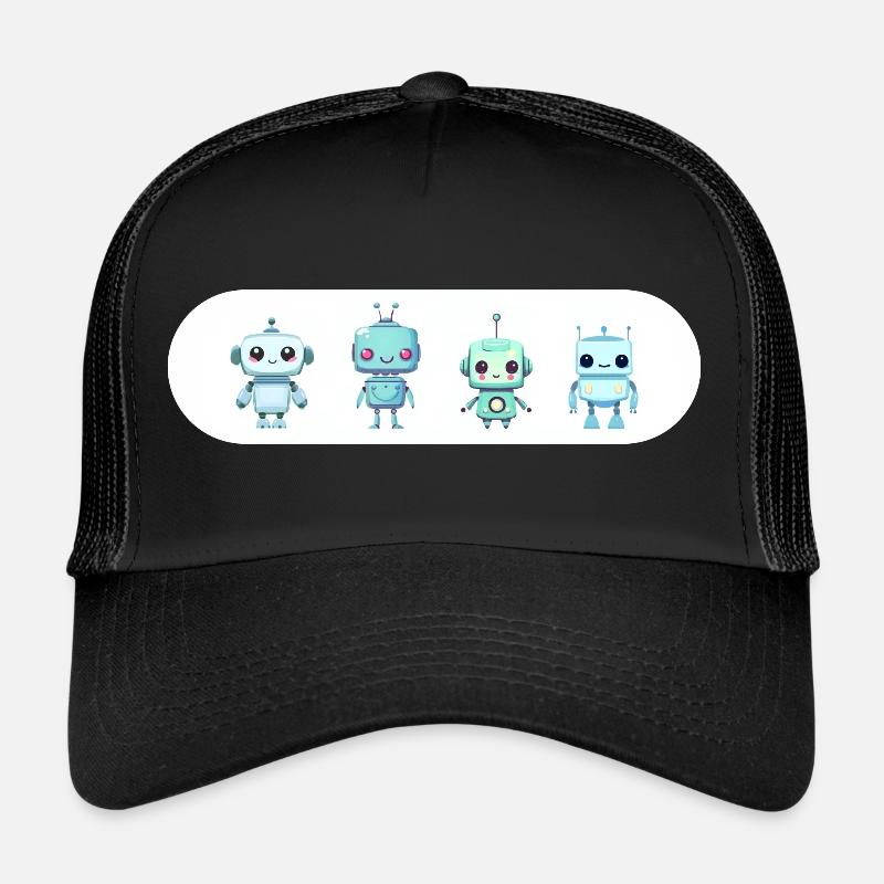 Cute Robots - Trucker Cap - Schwarz/Schwarz