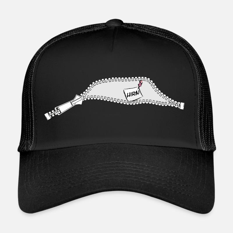 Fermeture éclair avec note sur les supports de cerveau Casquette trucker 