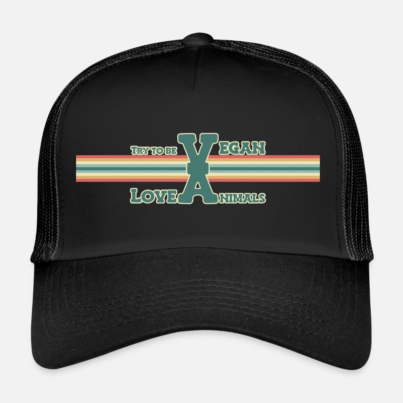 Try to be vegan - Trucker Cap - Schwarz/Schwarz