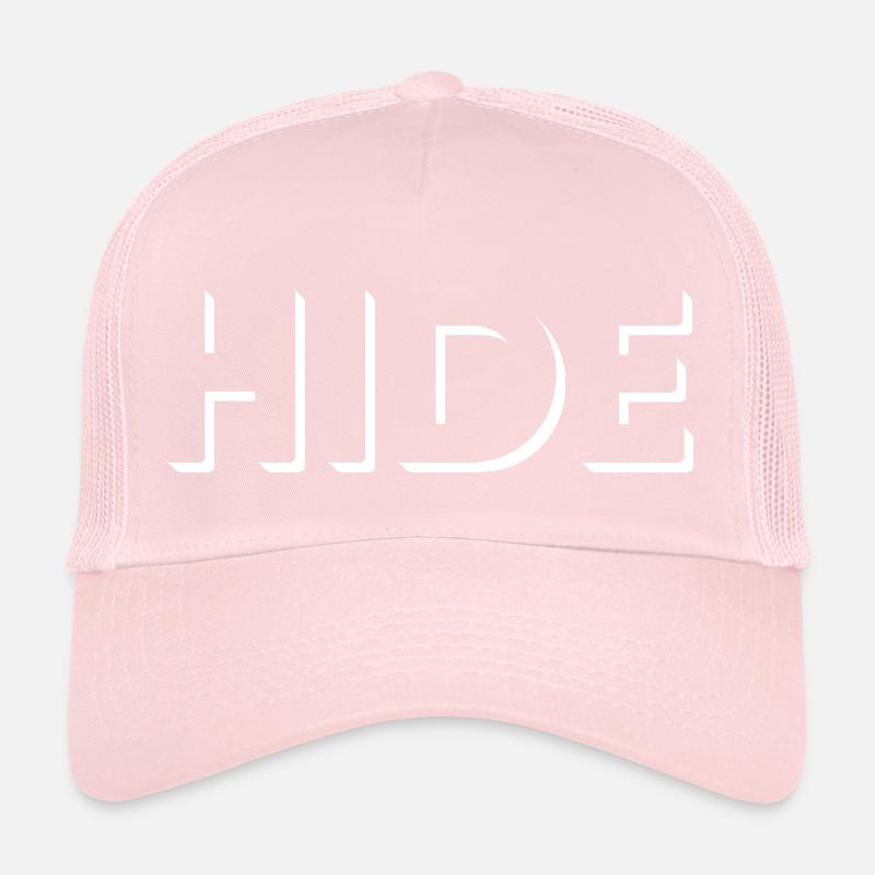 HIDE, blanc fantastique effet d’espace vide! Casquette trucker 
