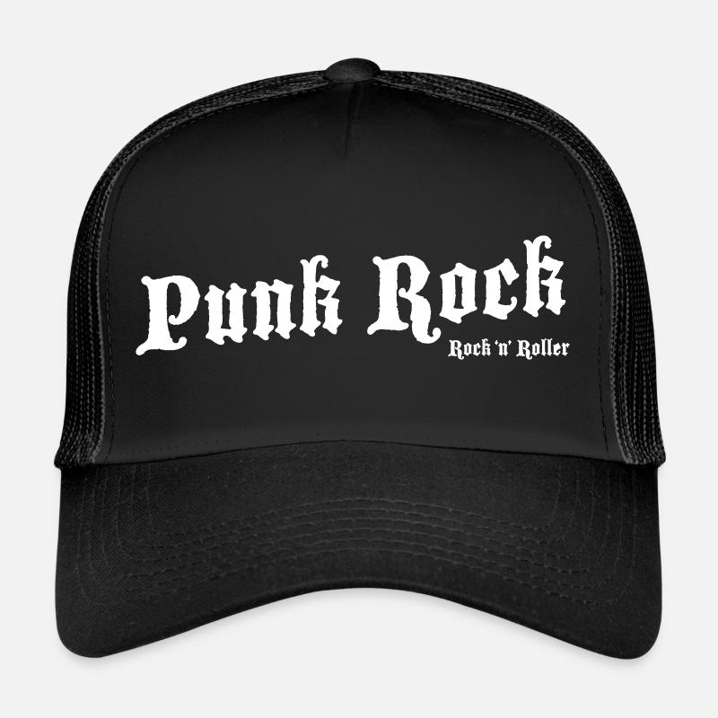 Punk Rock White - Trucker Cap - black/black