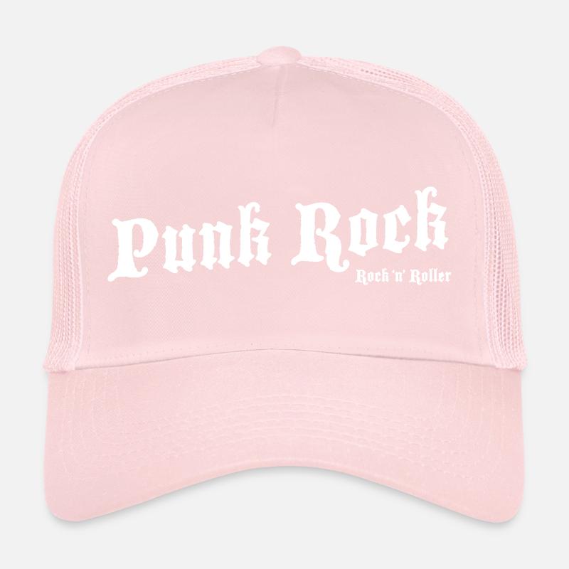 Punk Rock White Trucker Cap