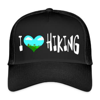 i love hiking Hiking Nature - Trucker Cap - black/black - Front